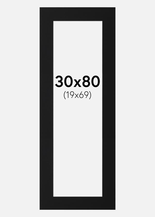 Паспарту Черен Стандарт (Бяло Ядро) 30x80 cm (19x69)