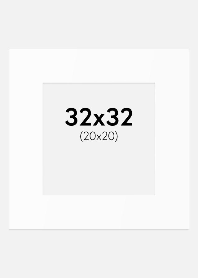 Паспарту Бял Стандарт (Бяло Ядро) 32x32 cm (20x20)