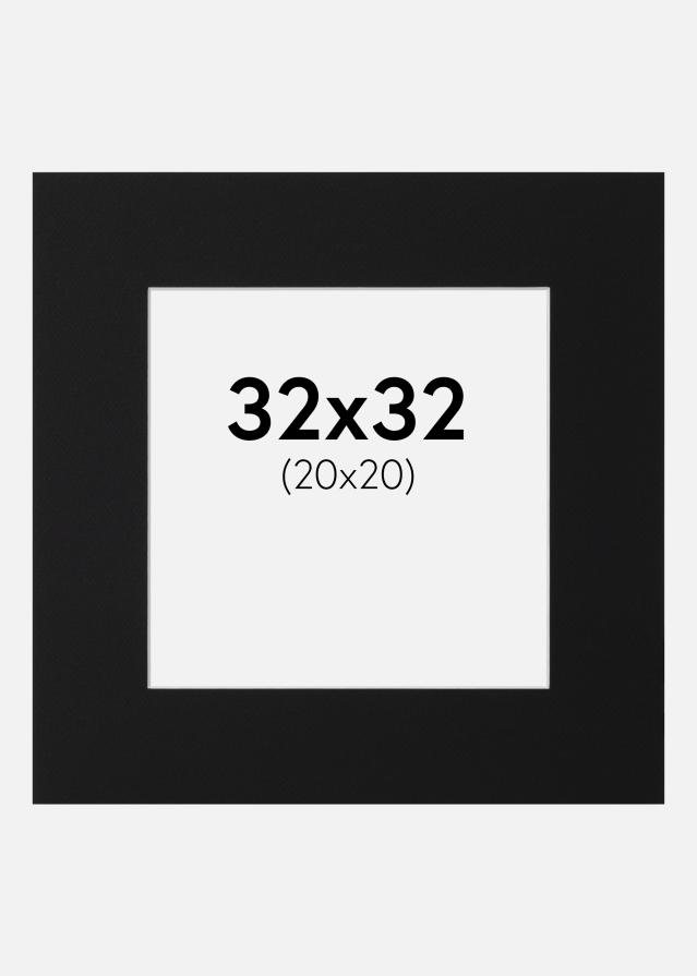 Паспарту Черен Стандарт (Бяло Ядро) 32x32 cm (20x20)