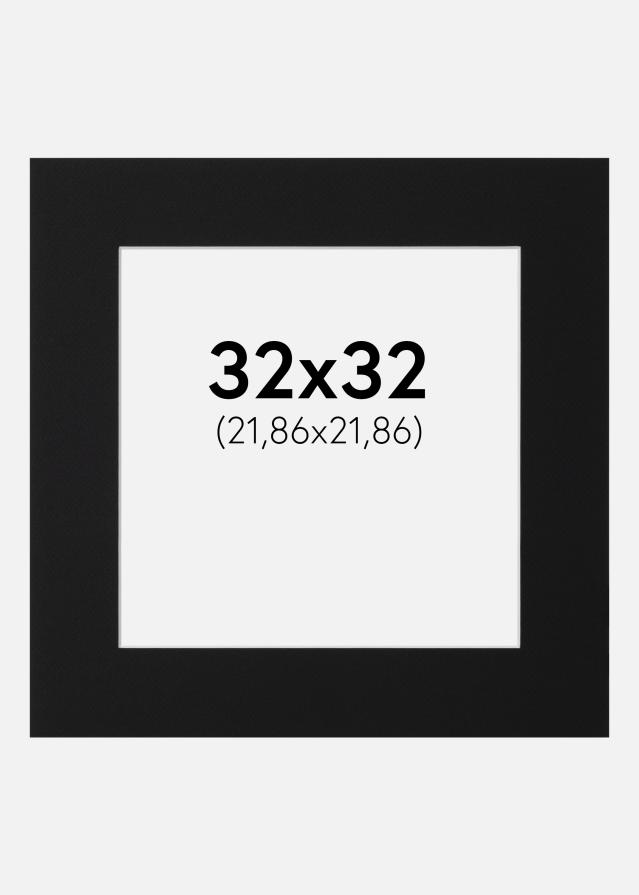 Паспарту Черен Стандарт (Бяло Ядро) 32x32 cm (21,86x21,86)