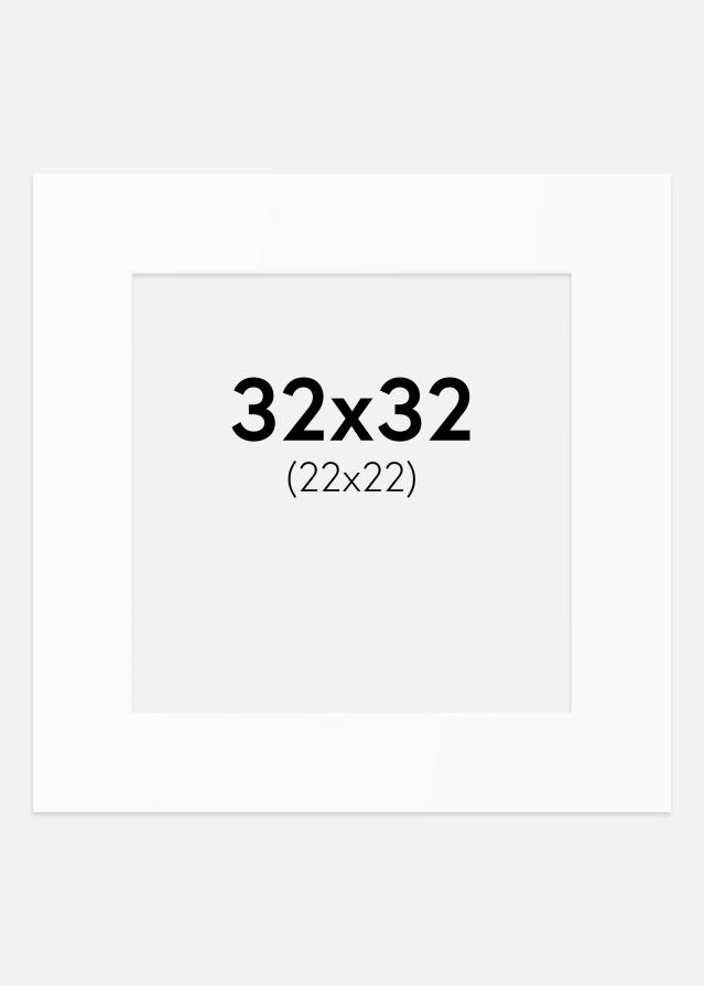 Паспарту Бял Стандарт (Бяло Ядро) 32x32 cm (22x22)