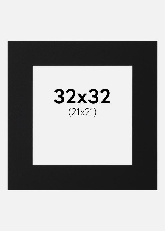 Паспарту Черен Стандарт (Бяло Ядро) 32x32 cm (21x21)