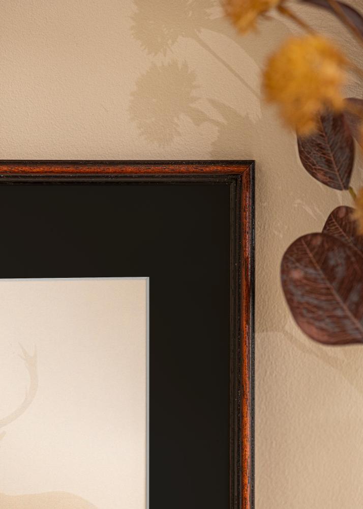 Рамка Horndal орех 50x60 cm - Паспарту Черно 14x18 inches