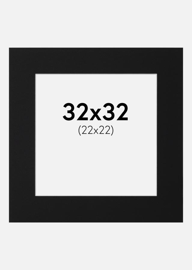 Паспарту Черен Стандарт (Бяло Ядро) 32x32 cm (22x22)