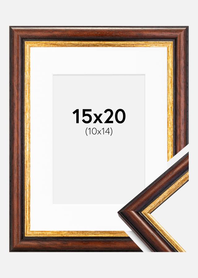 Рамка Siljan Кафяво 15x20 cm - Паспарту бяло 11x15 cm