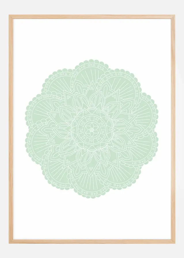 Abstract Green Mandala Постер