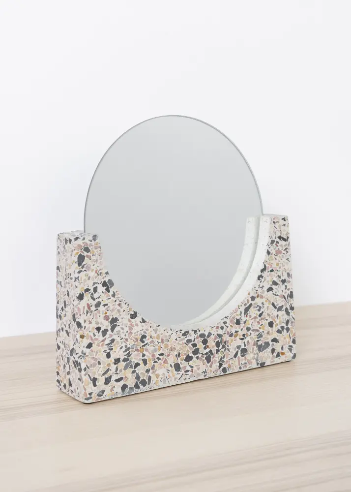Настолно огледало Terrazzo бяло 17 cm Ø