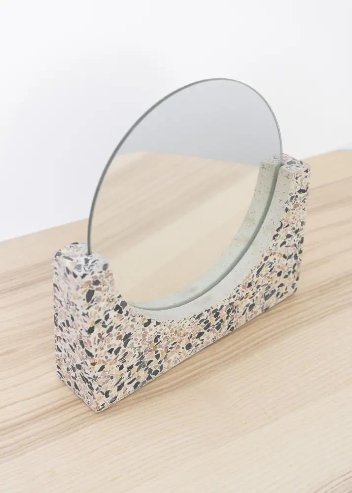 Настолно огледало Terrazzo бяло 17 cm Ø