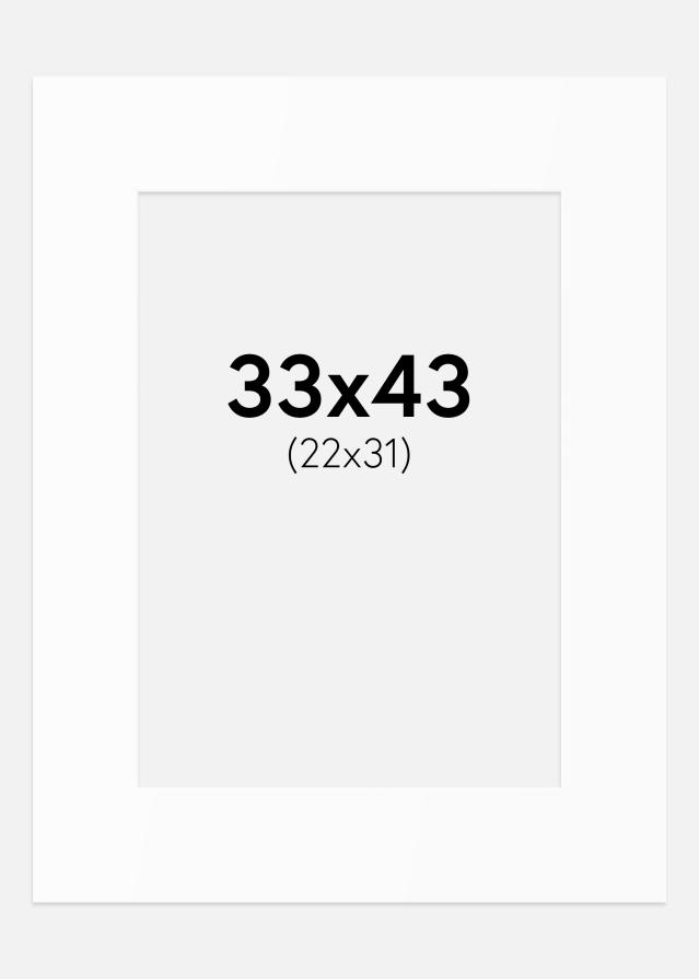 Паспарту Бял Стандарт (Бяло Ядро) 33x43 cm (22x31)