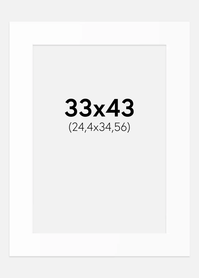 Паспарту Бял Стандарт (Бяло Ядро) 33x43 cm (24,4x34,56)