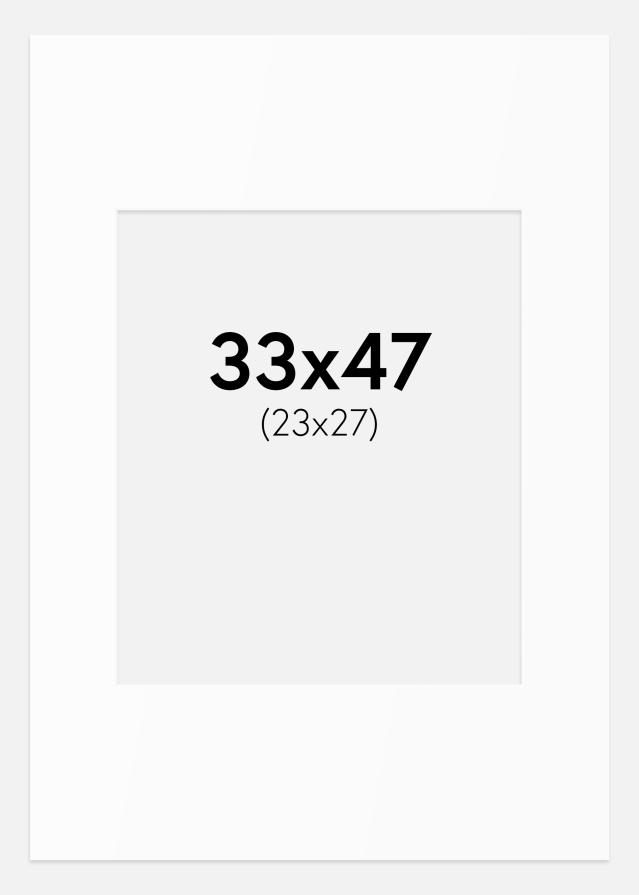 Паспарту Бял Стандарт (Бяло Ядро) 33x47 cm (23x27)