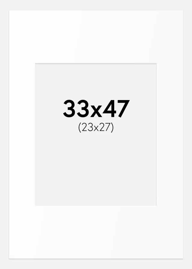 Паспарту Бял Стандарт (Бяло Ядро) 33x47 cm (23x27)