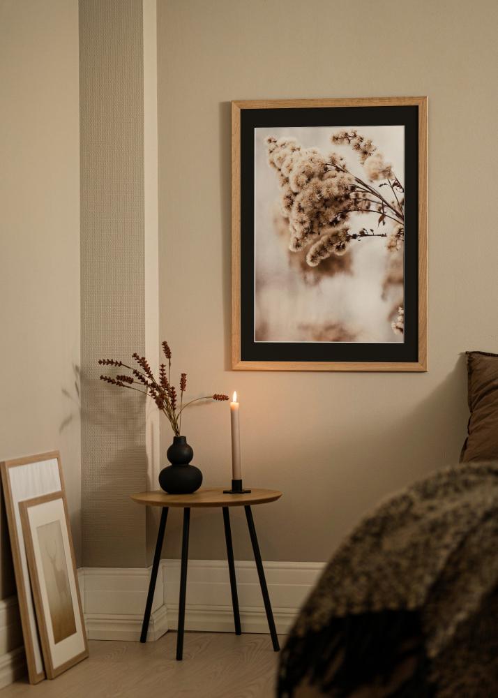 Рамка Trendline Дъб 40x50 cm - Паспарту Черно 29,7x42 cm (A3)