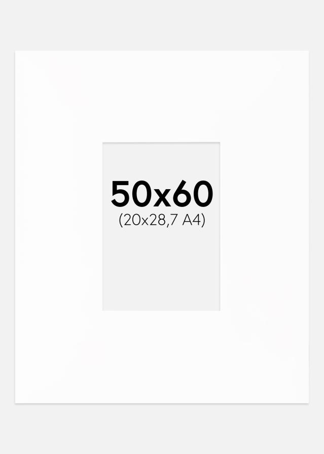 Паспарту XXL бяло Бяло ядро 50x60 cm (20x28,7)