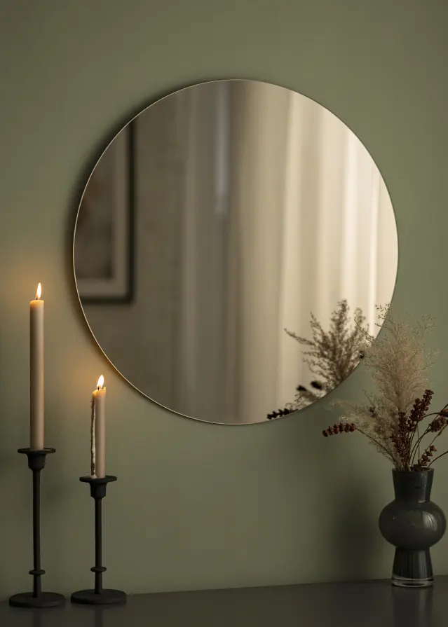 KAILA Кръгъл Огледало Dark Bronze 60 cm Ø