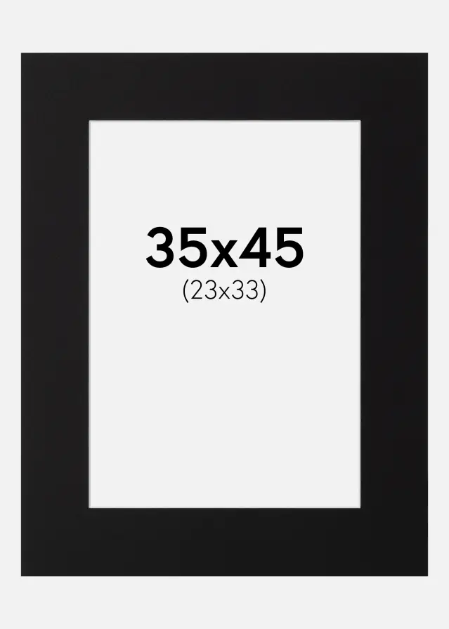 Паспарту Черно Стандартен Бяло ядро 35x45 cm (23x33)