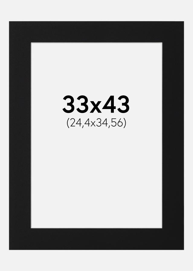 Паспарту Черен Стандарт (Бяло Ядро) 33x43 cm (24,4x34,56)