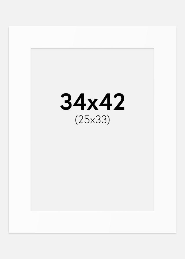 Паспарту Бял Стандарт (Бяло Ядро) 34x42 cm (25x33)