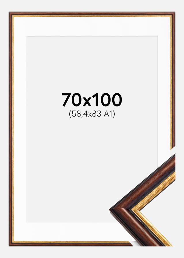 Рамка Siljan Кафяво 70x100 cm - Паспарту бяло 59,4x84 cm (A1)