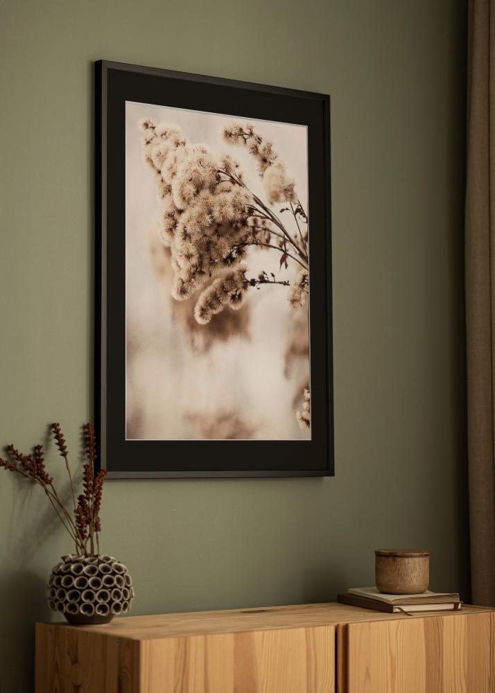 Рамка E-Line Черно 30x40 cm - Паспарту Черно 8x12 inches