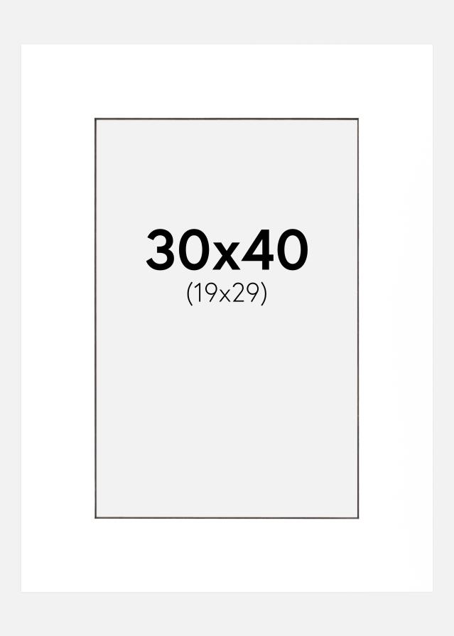 Паспарту бяло Черно ядро 30x40 cm (19x29 cm)