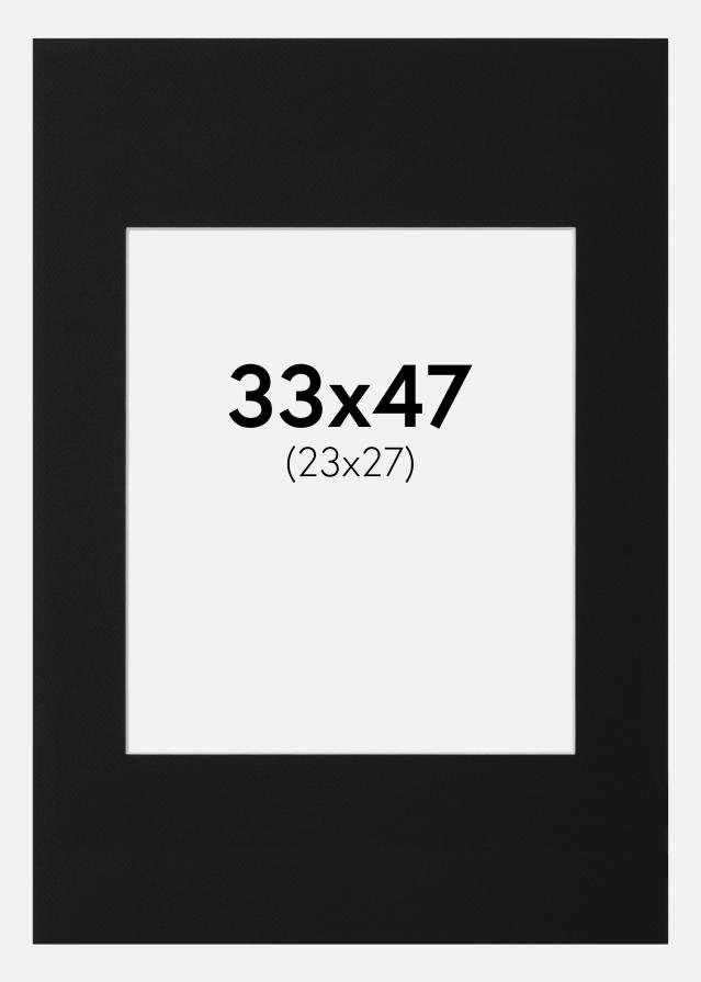 Паспарту Черен Стандарт (Бяло Ядро) 33x47 cm (23x27)