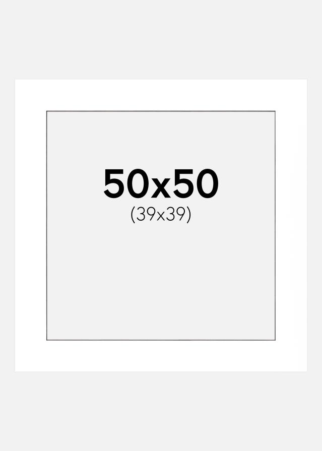 Паспарту бяло Черно ядро 50x50 cm (39x39 cm)