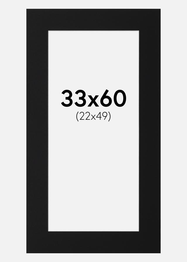 Паспарту Черен Стандарт (Бяло Ядро) 33x60 cm (22x49)