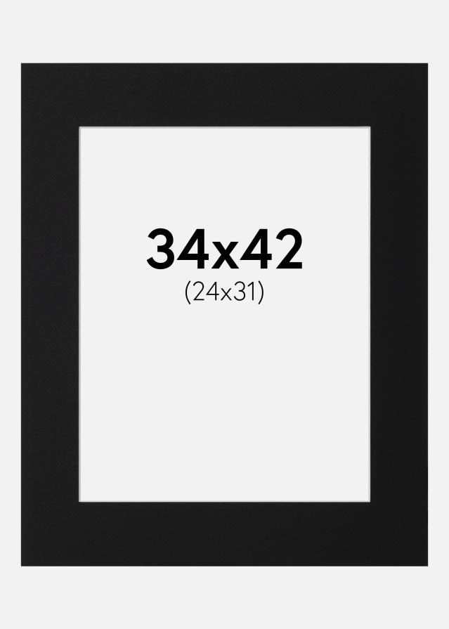 Паспарту Черен Стандарт (Бяло Ядро) 34x42 cm (24x31)