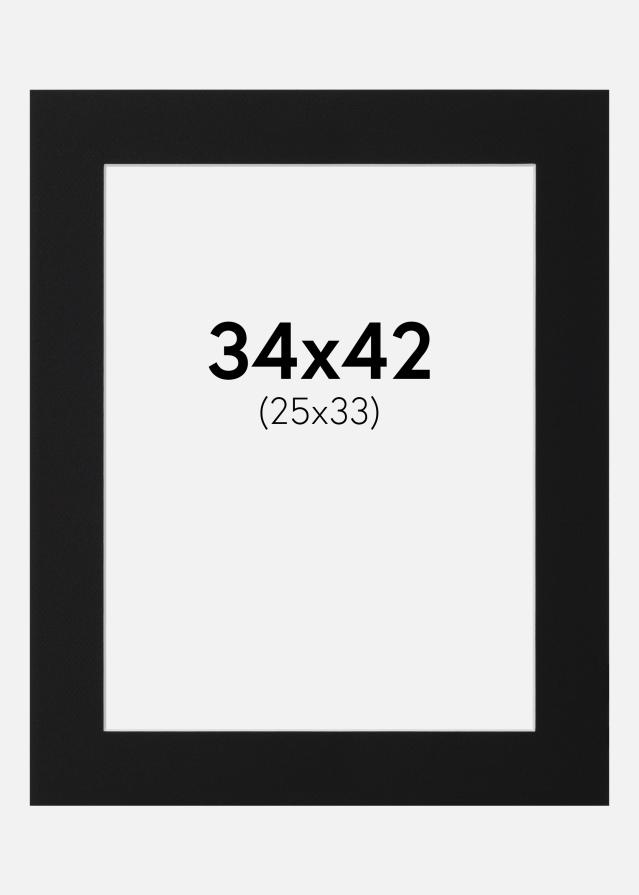 Паспарту Черен Стандарт (Бяло Ядро) 34x42 cm (25x33)