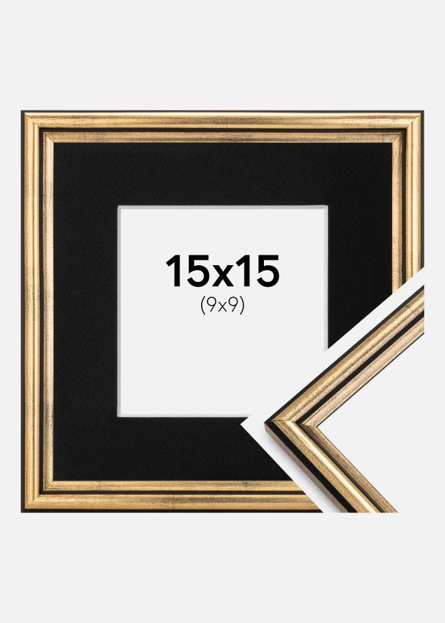 Рамка Horndal Златно 15x15 cm - Паспарту Черно 10x10 cm