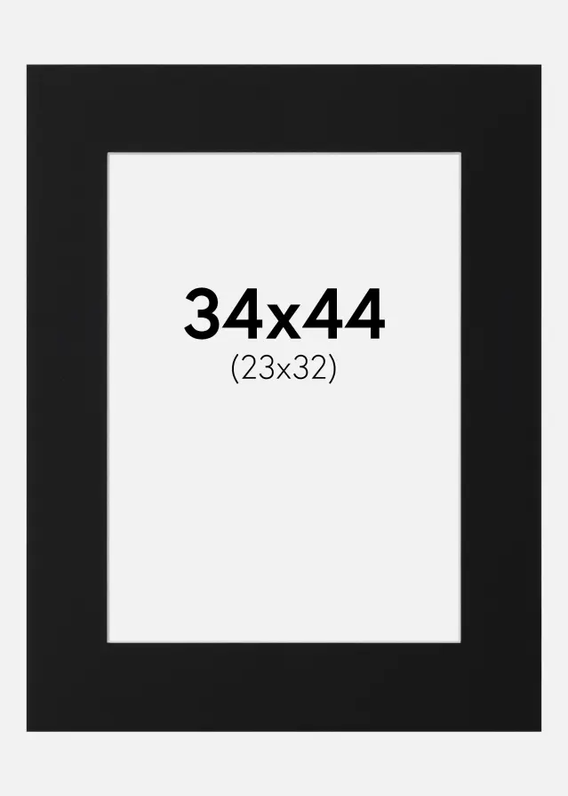 Паспарту Черен Стандарт (Бяло Ядро) 34x44 cm (23x32)