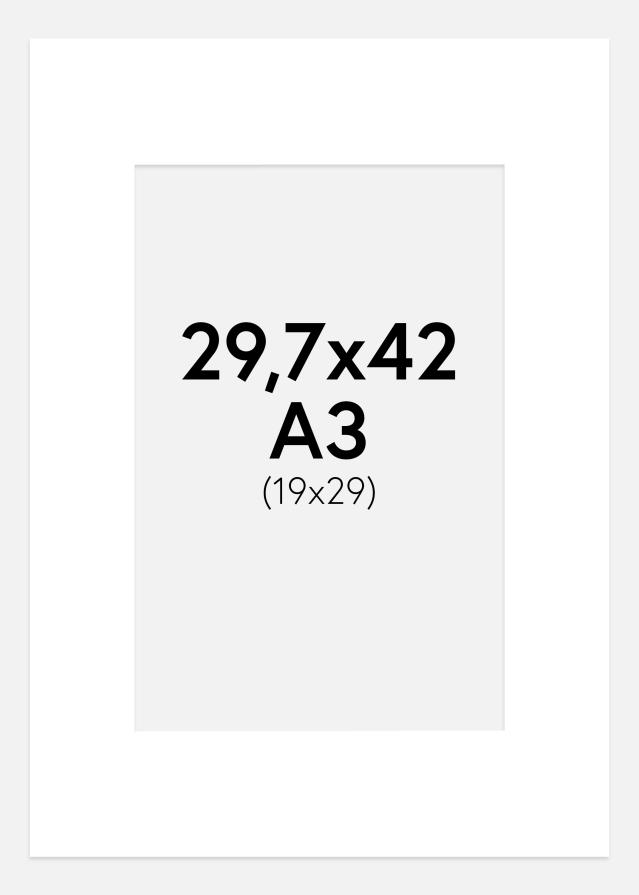 Паспарту Супер бяло Бяло ядро A3 29,7x42 cm (19x29 cm)