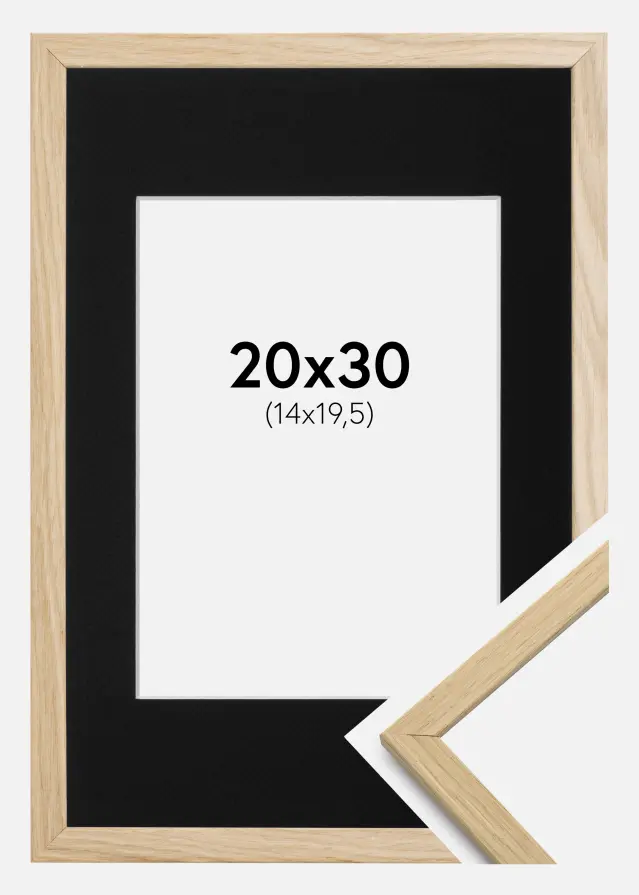 Рамка Edsbyn Дъб 20x30 cm - Паспарту Черно 15x21 cm (A5)