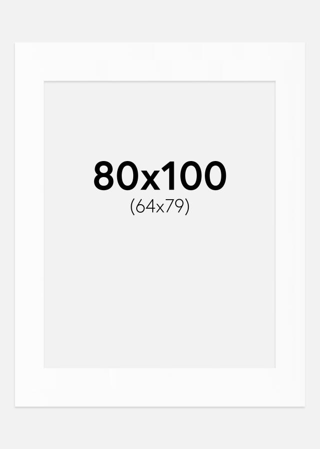 Паспарту бяло Стандартен Бяло ядро 80x100 cm (64x79)