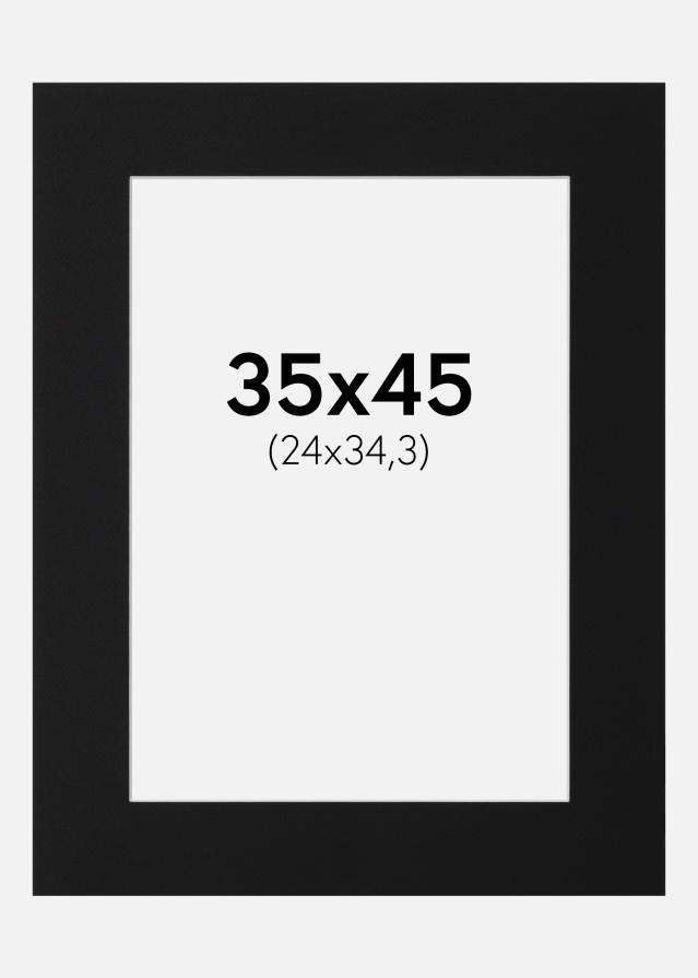 Паспарту Черен Стандарт (Бяло Ядро) 35x45 cm (24x34,3)