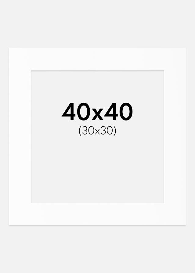 Паспарту Бял Стандарт (Бяло Ядро) 40x40 cm (30x30)