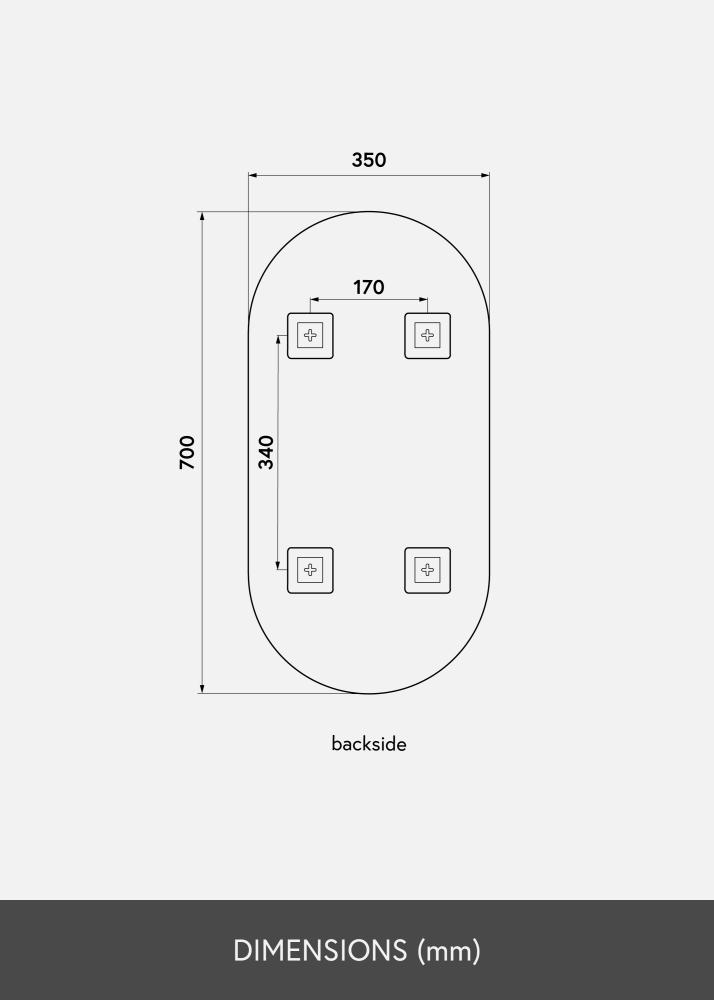 KAILA Огледало Овално Rose Gold 35x70 cm
