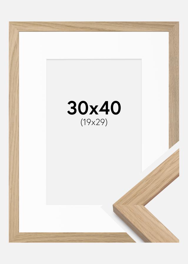 Рамка Oak Wood 30x40 cm - Паспарту бяло 20x30 cm