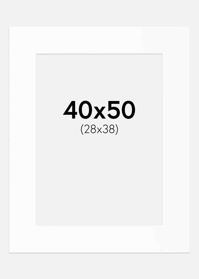 Паспарту Бял Стандарт (Бяло Ядро) 40x50 cm (28x38)