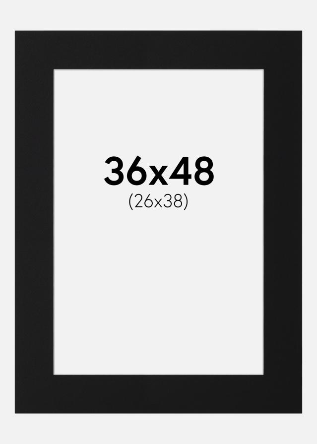 Паспарту Черен Стандарт (Бяло Ядро) 36x48 cm (26x38)