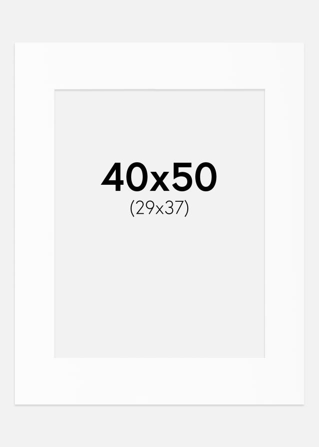 Паспарту Бял Стандарт (Бяло Ядро) 40x50 cm (29x37)