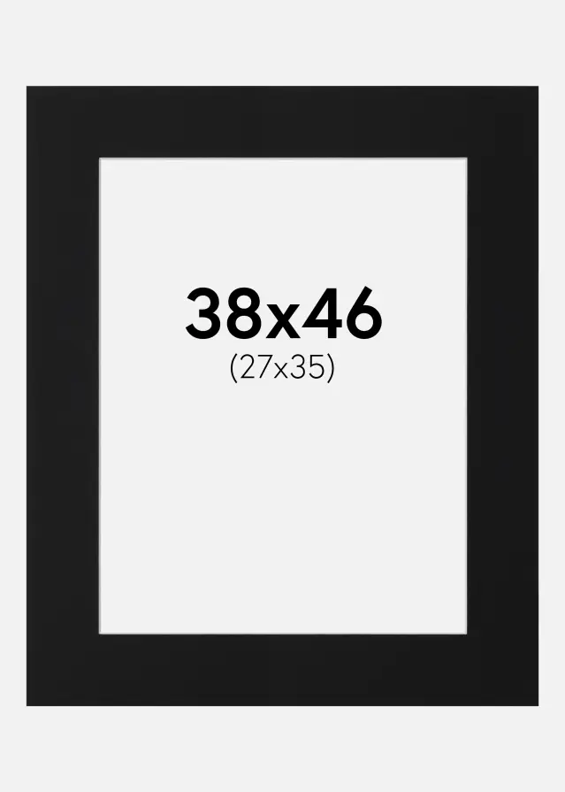 Паспарту Черен Стандарт (Бяло Ядро) 38x46 cm (27x35)