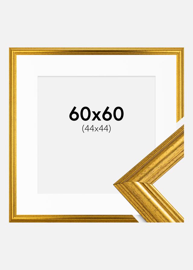 Рамка Västkusten Златно 60x60 cm - Паспарту бяло 45x45 cm