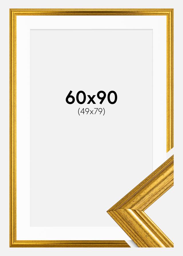 Рамка Västkusten Златно 60x90 cm - Паспарту бяло 50x80 cm