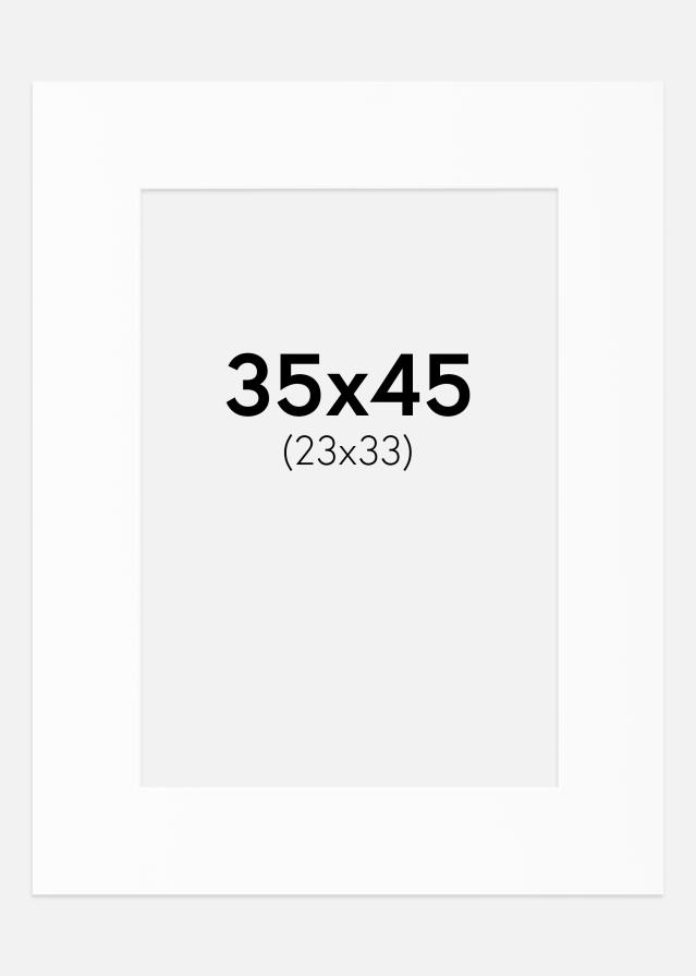 Паспарту бяло Стандартен Бяло ядро 35x45 cm (23x33)