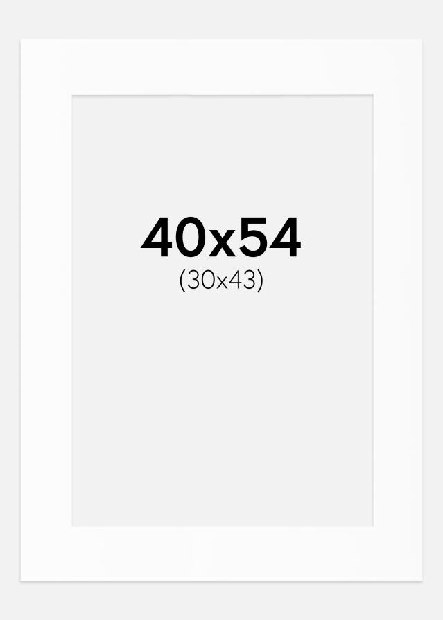 Паспарту Бял Стандарт (Бяло Ядро) 40x54 cm (30x43)