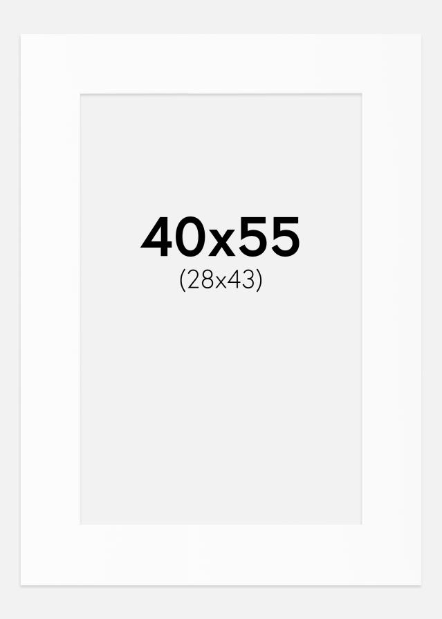 Паспарту Бял Стандарт (Бяло Ядро) 40x55 cm (28x43)