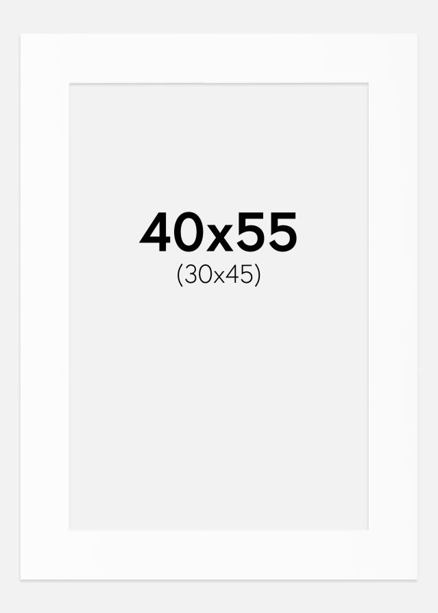 Паспарту Бял Стандарт (Бяло Ядро) 40x55 cm (30x45)
