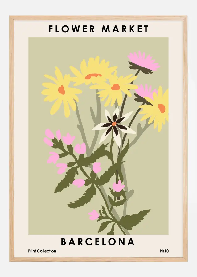 Flower Market Barcelona Постер